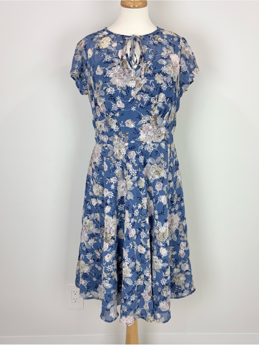 Voodoo Vixen blue floral dress, NWT